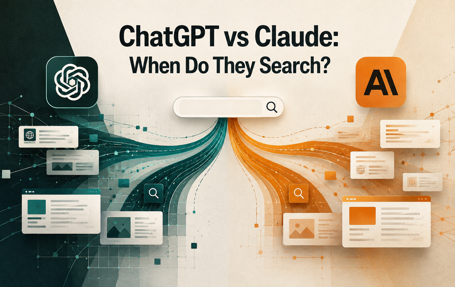 ChatGPT vs Claude web search comparison illustration