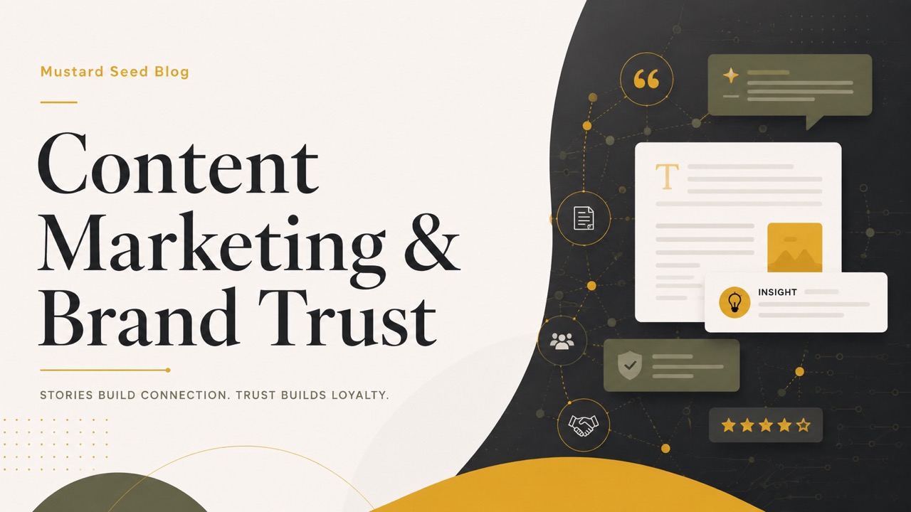Illustration representing content marketing and brand trust