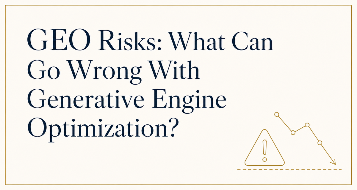 GEO Risks: What Can Go Wrong With Generative Engine Optimization?